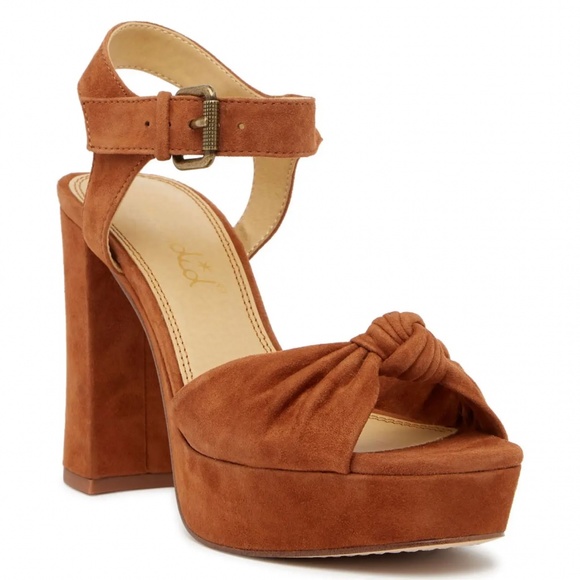 Splendid Bates Caramel Ankle Strap Heels Sandals - Picture 1 of 7